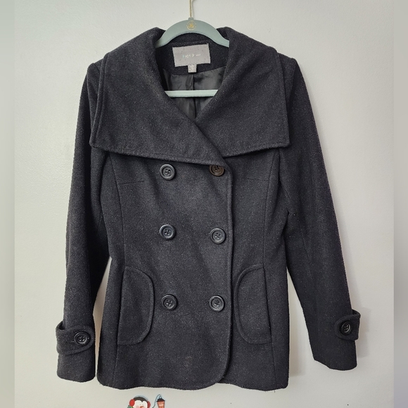 Apt 9 Wool Black Pea Coat Size Medium - Picture 1 of 9